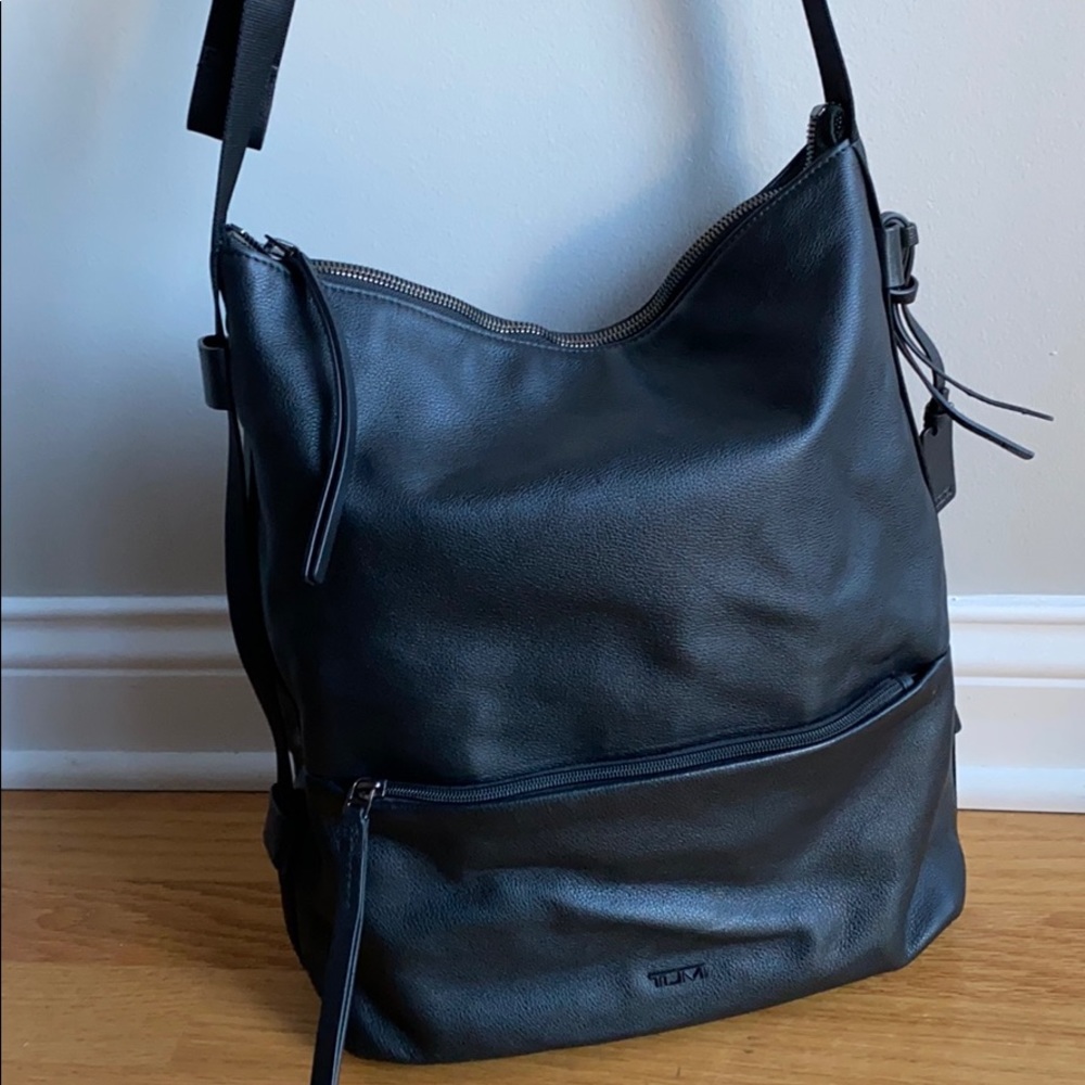 TUMI Black Leather Bag